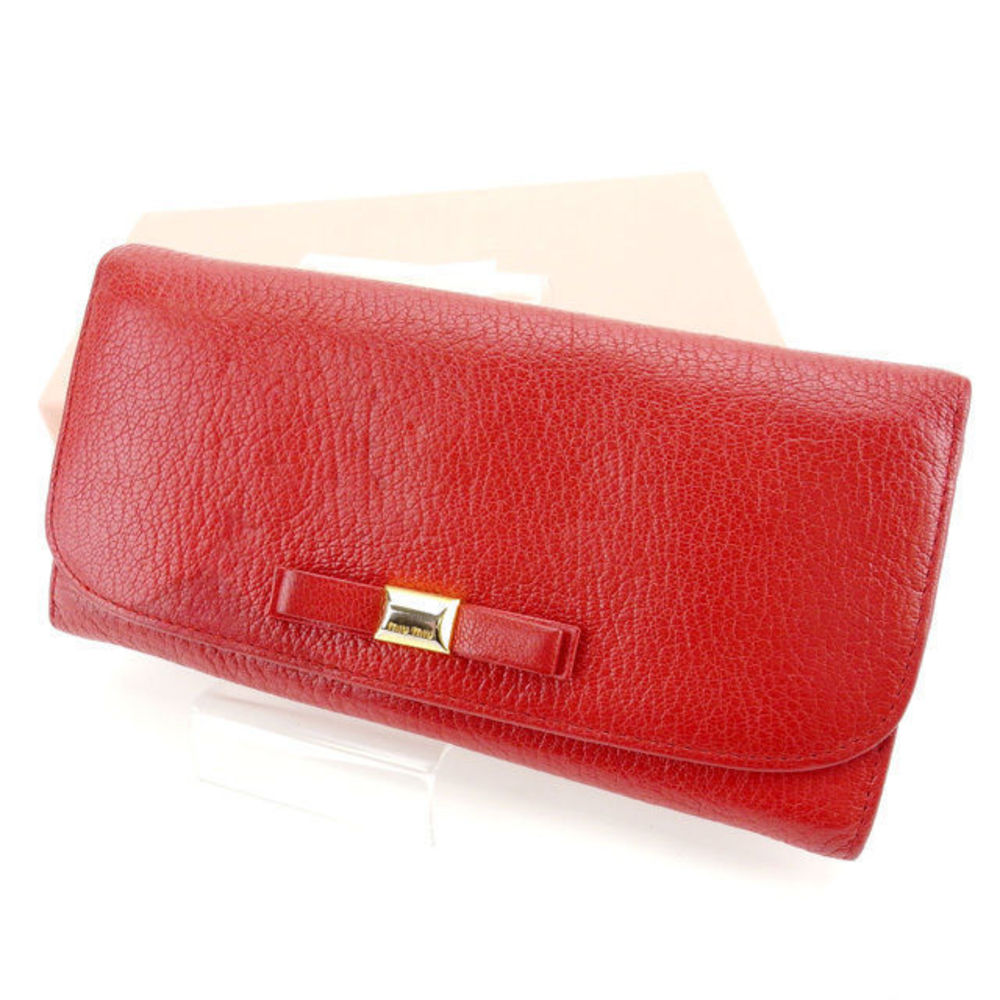 Miu Miu Long Wallet Ribbon Motif Red - image 1